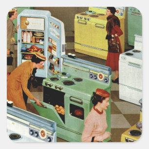 Sticker Carré Magasin d'exposition de l'appliance vintage Commer