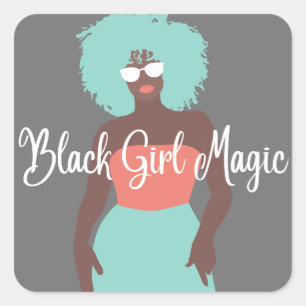 Sticker Carré Magie de la fille noire
