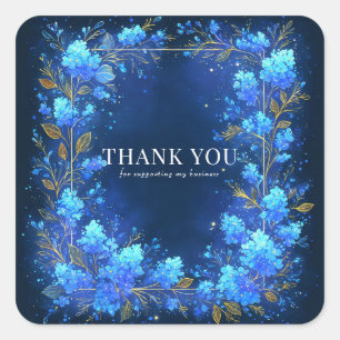 Sticker Carré Magique Floral Bleu Lumineux Étincelant Céleste Do