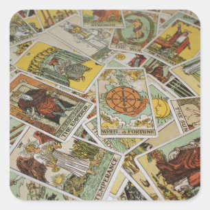 Sticker Carré Magnat motif de cartes Tarot