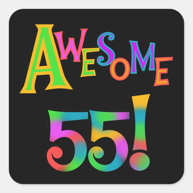 Sticker Carré Magnifique 55 T-shirts et cadeaux d'anniversaire (Devant)