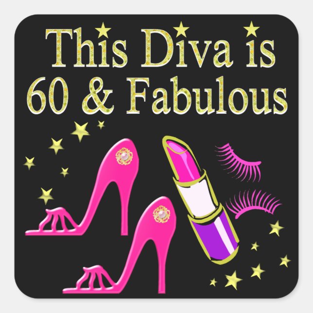 STICKER CARRÉ MAGNIFIQUE 60E ANNIVERSAIRE DIVA DESIGN (Devant)