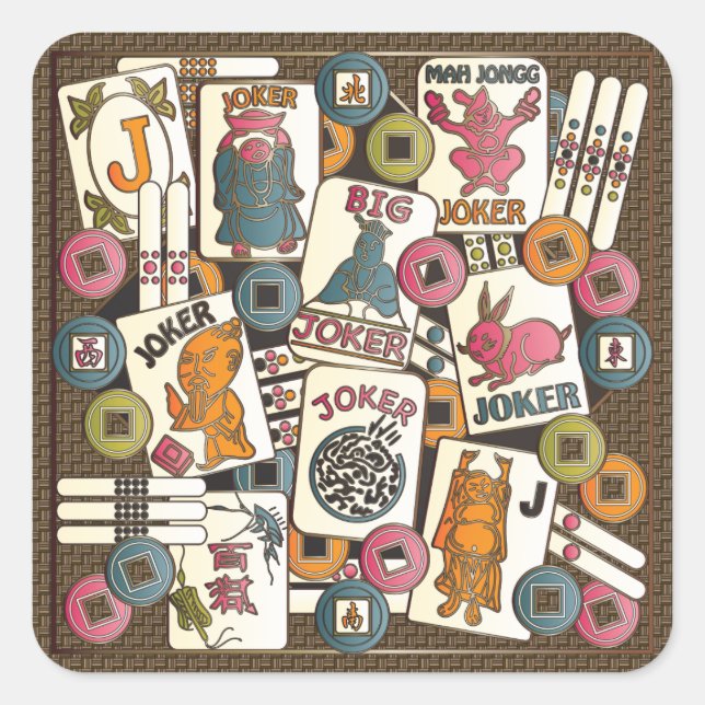 Sticker Carré Mah Jong Jokers (Devant)
