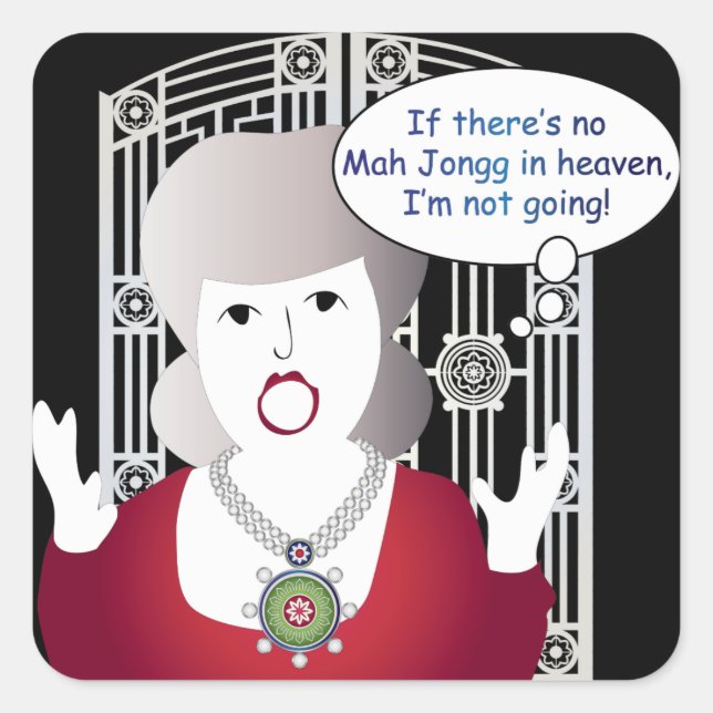 Sticker Carré Mah Jongg Dit Ciel (Devant)