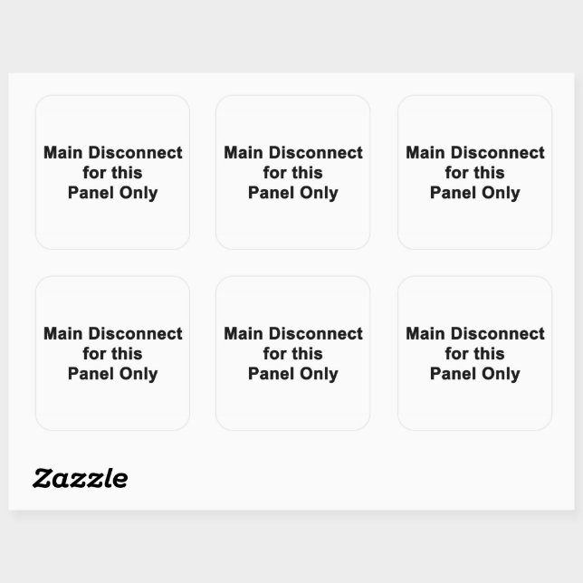 Sticker Carré Main Disconnect for This Panel Only, Label (Feuille)