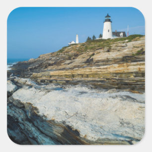 Sticker Carré Maine, Pemaquid Point, Pemaquid Point Lighthouse
