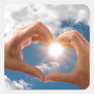 Sticker Carré Mains d'amour