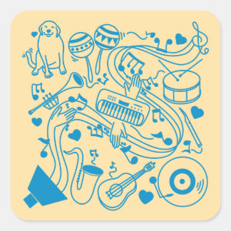 Sticker Carré Mains de musique - conception ASL