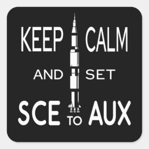 Sticker Carré Maintenez le calme et mettez SCE comme Saturne à R