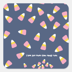 Sticker Carré Maïs à bonbons Halloween Automne Sweets Custom Ajo