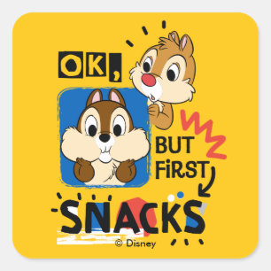 Sticker Carré Mais Les Premiers Snacks Chipmund
