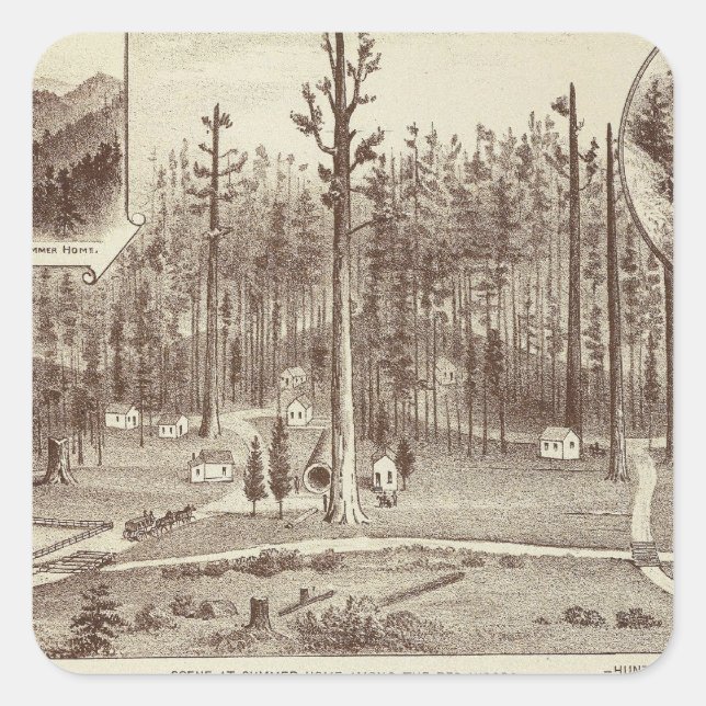 Sticker Carré Maison d'été, résidence de Lewis (Devant)