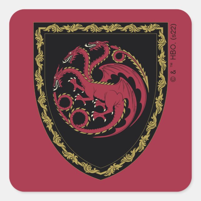 Sticker Carré MAISON DU DRAGON | Maison Targaryen Crest (Devant)