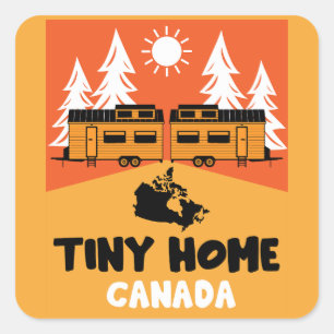 Sticker Carré Maison minuscule Canada