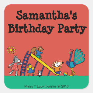 Sticker Carré Maisy sur le terrain de jeu avec des amis