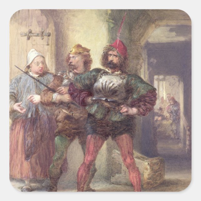 Sticker Carré Maîtresse rapidement, Nym et Bardolph (Devant)