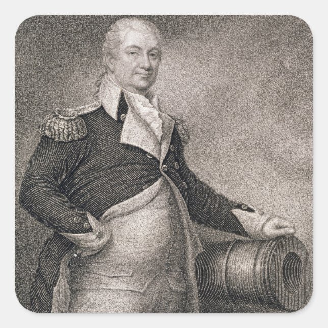 Sticker Carré Major général Henry Knox (1750-1806) gravé par J. (Devant)