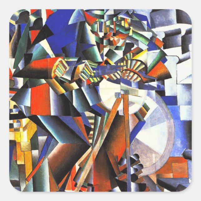 Sticker Carré Malevich Kazimir Le Knifegrinder (Devant)