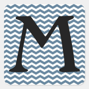 Sticker Carré Malte Vague bleue Chevron