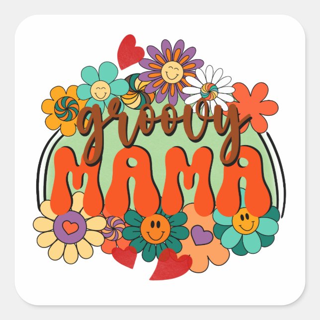 Sticker Carré Mama Super Floral (Devant)
