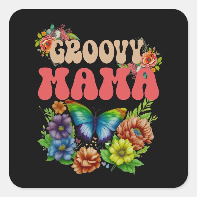 Sticker Carré Mama Super Floral (Devant)