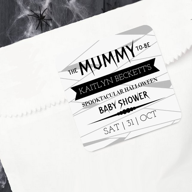 Sticker Carré Maman à être | Baby shower Halloween (Créateur téléchargé)
