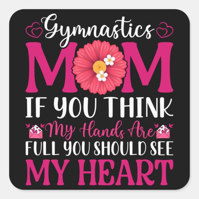 Sticker Carré Maman de gymnastique (Devant)