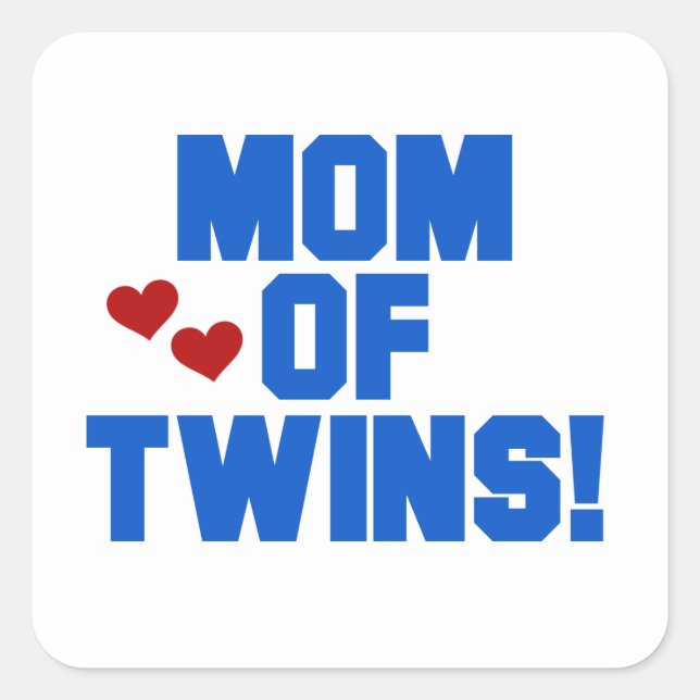 Sticker Carré Maman de Twins Blue Text Cadfts (Devant)