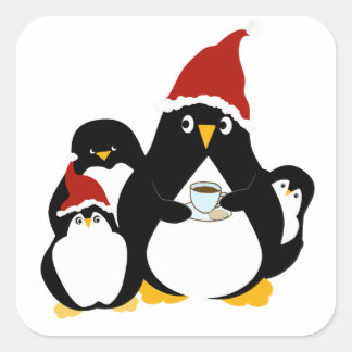 Sticker Carré Maman essayant de prendre une pause café rapide