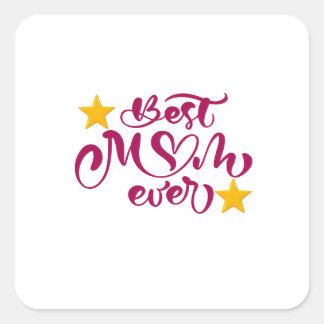 Sticker Carré Maman est le mot : la meilleure maman jamais desig