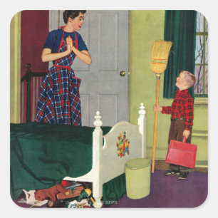 Sticker Carré Maman, I Cleaned My Room !