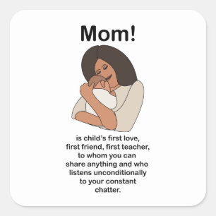 Sticker Carré Maman Maman Mère Citation Anniversaire