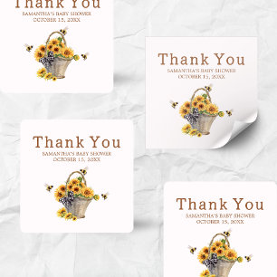 Sticker Carré Maman to Bee Baby shower