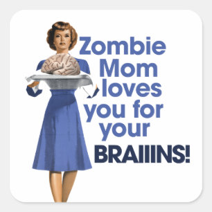 Sticker Carré Maman Zombie
