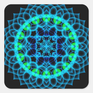 Sticker Carré Mandala éthéré de Lotus