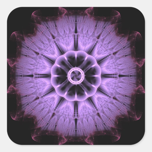 Sticker Carré Mandala fractal (Devant)