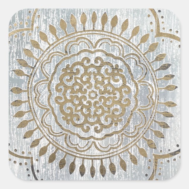 Sticker Carré Mandala Gold Design (Devant)