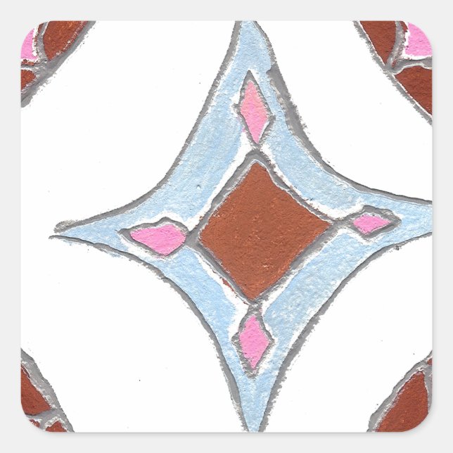 Sticker Carré Mandala Oil Peinture Art Imprimer (Devant)