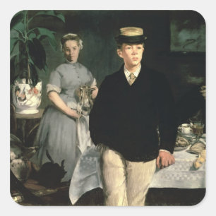 Sticker Carré Manet   Déjeuner au Studio, 1868
