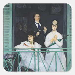 Sticker Carré Manet   le balcon, 1868-9