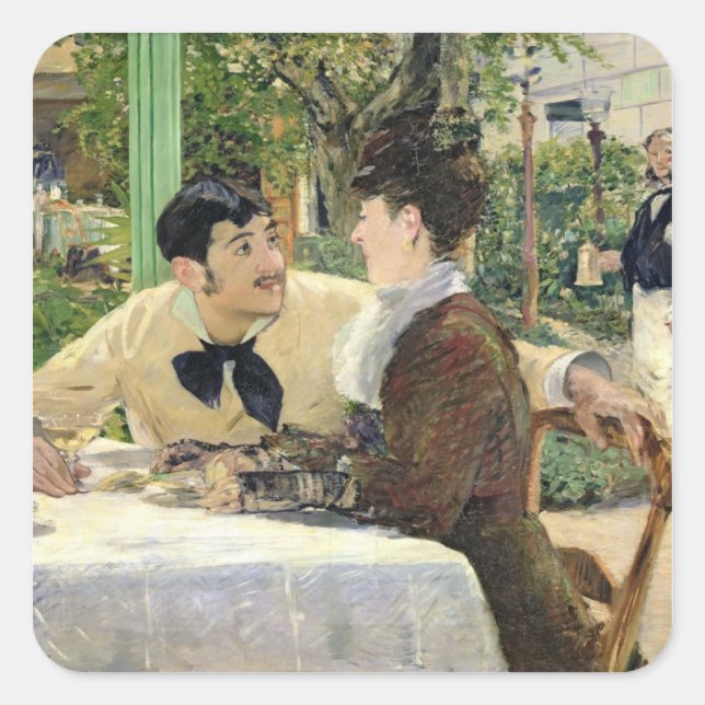 Sticker Carré Manet | Le jardin de Pere Lathuille, 1879