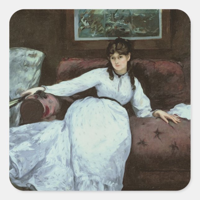Sticker Carré Manet | Le reste, portrait de Berthe Morisot (Devant)