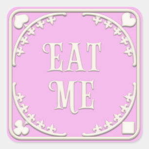 Sticker Carré "Mange-moi" Wonderland Tea Party Enticing Pink