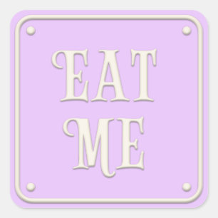 Sticker Carré "Mange-moi" Wonderland Tea Party Girl Purple