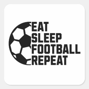 Sticker Carré Manger Dormir Football Répéter – Sports Minimals