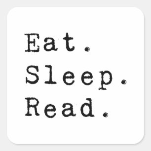 Sticker Carré Manger. Dormir. Lire.