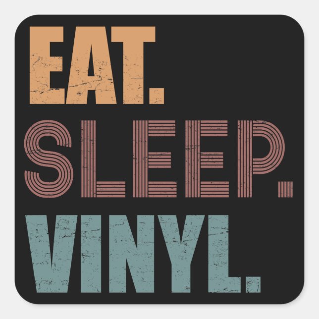 Sticker Carré Manger. Dormir. Vinyl. (Devant)