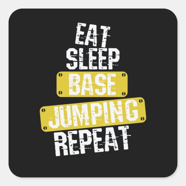 Sticker Carré Manger Sleep Base Jumping Répéter (Devant)