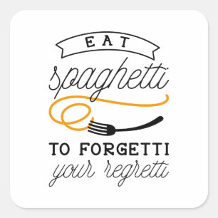 Sticker Carré Manger Spaghetti
