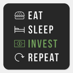 Sticker Carré Mangez le sommeil investir